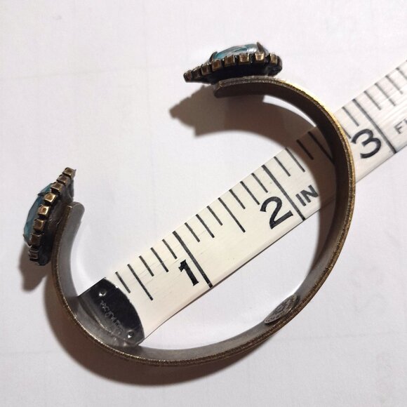 Antiqued Brass Loren Hope Cuff Bracelet Pink Clear Brass - Picture 2 of 3